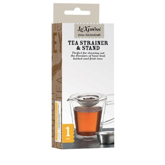 LE'XPRESS strainer for tea, with holder, stainless steel - Kitchen Craft