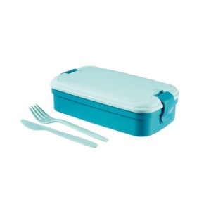 Food container with cutlery set, plastic, Blue - Curver