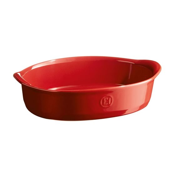 Oval ceramic baking dish, 27.5 x 17.5 cm/1.3 L, Burgundy - Emile Henry