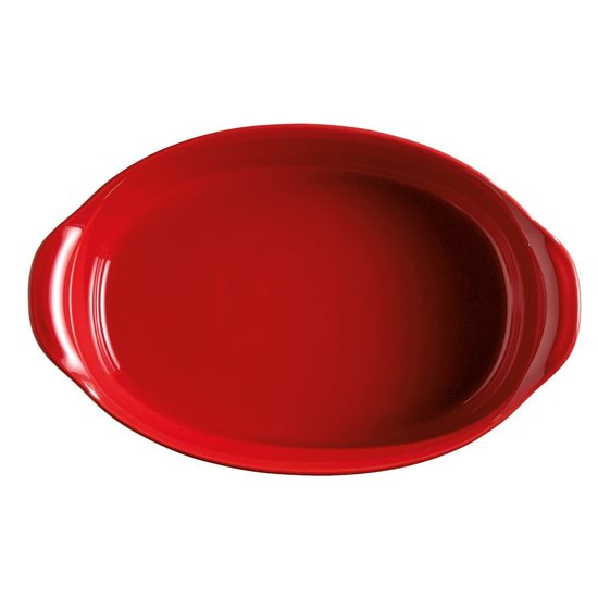 Oval ceramic baking dish, 27.5 x 17.5 cm/1.3 L, Burgundy - Emile Henry