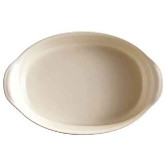 Oval ceramic baking dish, 27.5 x 17.5 cm/1.3 l, Clay - Emile Henry