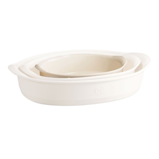 Oval ceramic baking dish, 27.5 x 17.5 cm/1.3 l, Clay - Emile Henry