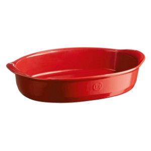 Oval ceramic tray 35 x 22.5 cm/2.3 l, <<Burgundy>> - Emile Henry