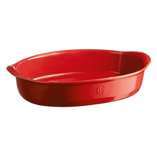 Oval baking dish, ceramic, 35 x 22.5 cm/2.3 L, Burgundy - Emile Henry