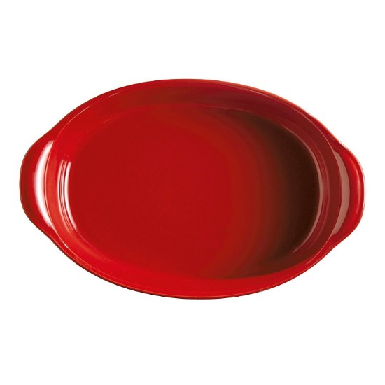 Oval baking dish, ceramic, 35 x 22.5 cm/2.3 L, Burgundy - Emile Henry