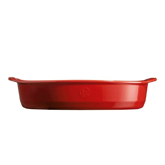 Oval baking dish, ceramic, 35 x 22.5 cm/2.3 L, Burgundy - Emile Henry