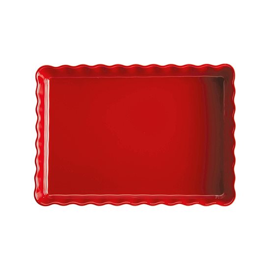 Tart baking dish, ceramic, 33.5x24cm/1.9L, Burgundy - Emile Henry 