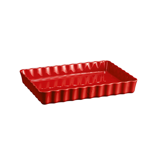 Tart baking dish, ceramic, 33.5x24cm/1.9L, Burgundy - Emile Henry 