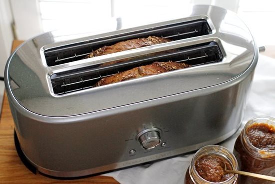 2 yuvalı ekmek kızartma makinesi, manuel kontrol, 1200W, "Kontur Gümüşü" renk - KitchenAid markası