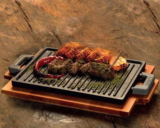 Grill, cast iron, 22 x 30 cm, with stand - LAVA brand