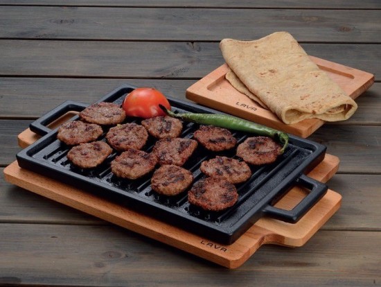 Grelha, ferro fundido, 22 x 30 cm, com suporte - marca LAVA