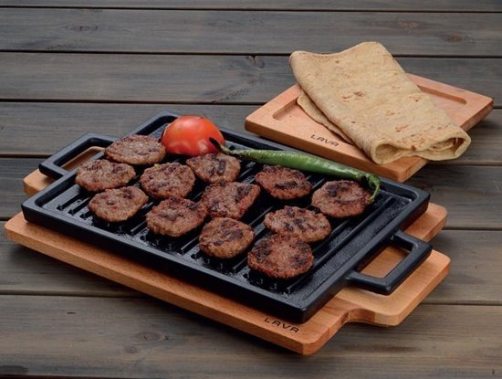 Grill, cast iron, 22 x 30 cm, with stand - LAVA brand