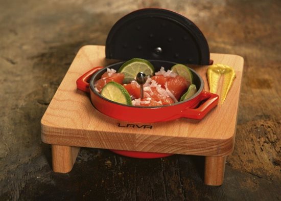 Saucepan, "Folk" range, cast iron, 10 cm,  red color - LAVA brand