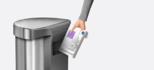 Papperskorgen med sensor, halvrund, 45 L, rostfritt stål - simplehuman