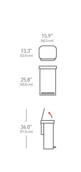 Pedal trash can, 45 L, stainless steel - simplehuman