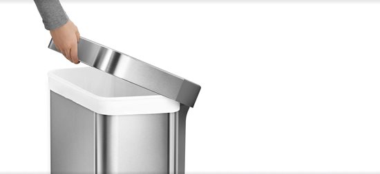 Pedal trash can, 45 L, stainless steel - simplehuman