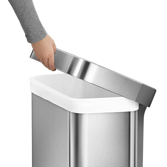 Pedal trash can, 55 L, stainless steel - simplehuman