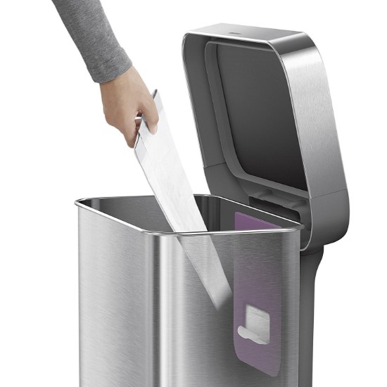 Pedalinė šiukšliadėžė, 55 L, nerūdijančio plieno - simplehuman