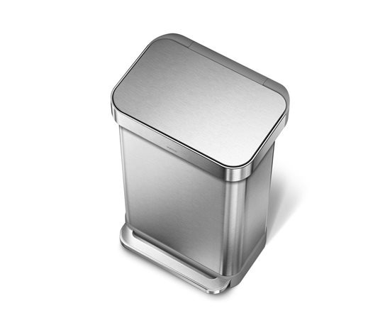 Pedal trash can, 55 L, stainless steel - simplehuman