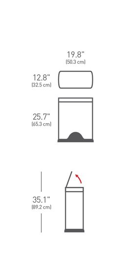 Lixeira com pedal, 50 L, aço inoxidável - simplehuman