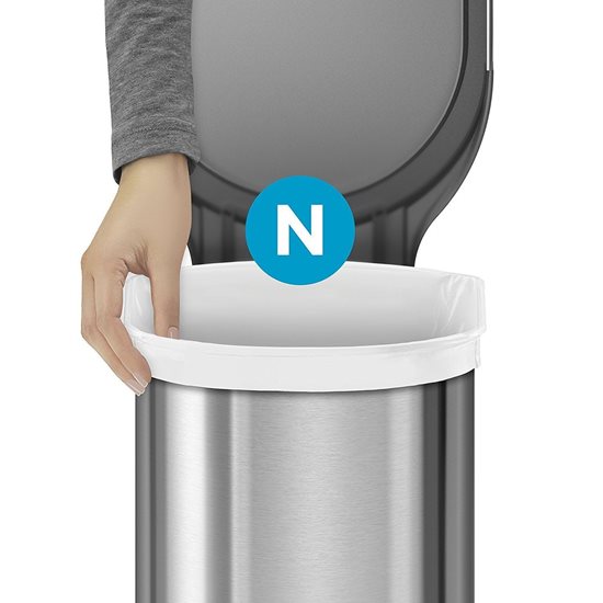 Pedal trash can, 45 L, Stainless Steel - simplehuman