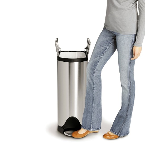 Poubelle à pédale, 30 L, inox - simplehuman