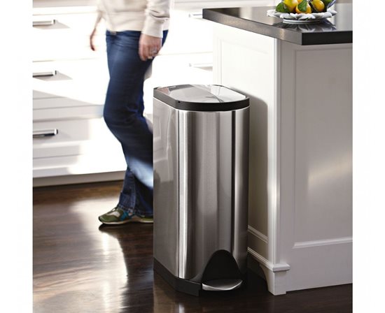 Pedal trash can, 30 L, stainless steel - simplehuman