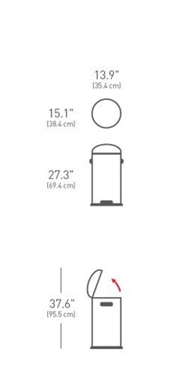 Lixeira com pedal, 30 L, aço inoxidável - simplehuman