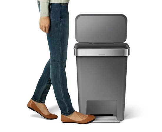 Pedal trash can, 45 L, plastic - simplehuman