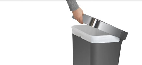 Pedal trash can, 45 L, plastic - simplehuman