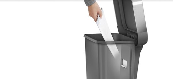 Pedal trash can, 45 L, plastic - simplehuman