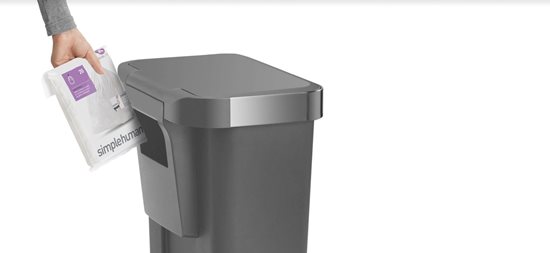 Cubo de basura con pedal, 45 L, plástico - simplehuman