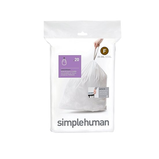 Σακούλες σκουπιδιών, κωδικός F, 25 L / 20 τεμ., πλαστικό - simplehuman