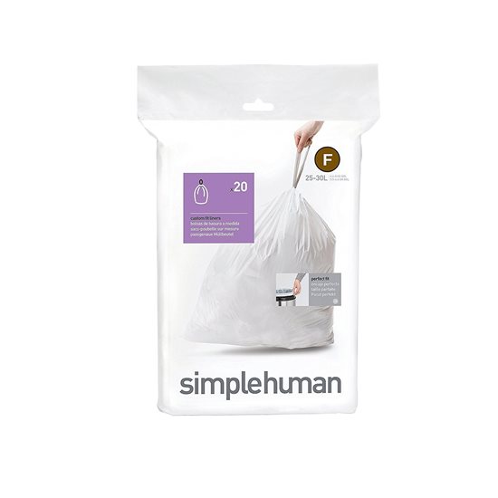 Affaldssække, kode F, 25 L / 20 stk., plastik - simplehuman