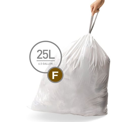 Affaldssække, kode F, 25 L / 20 stk., plastik - simplehuman