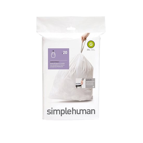 Торби за боклук, код G, 30 L / 20 бр., пластмасови - simplehuman