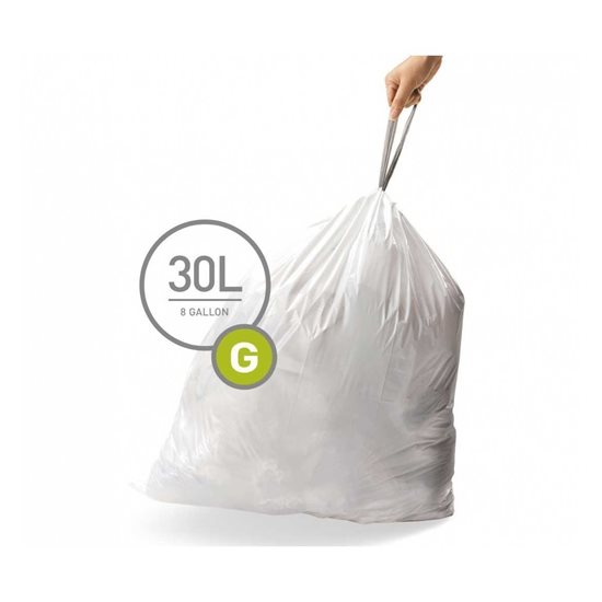 Σακούλες σκουπιδιών, κωδικός G, 30 L / 20 τμχ, πλαστικές - simplehuman