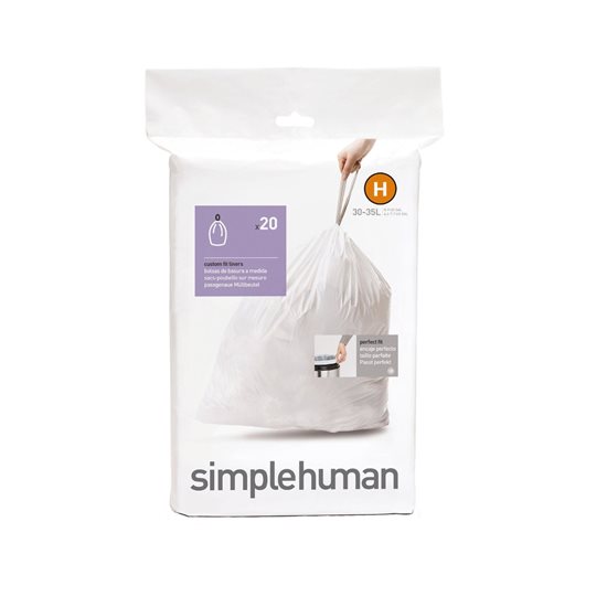 Торби за боклук, код H, 30-35 L / 20 бр., пластмасови - simplehuman