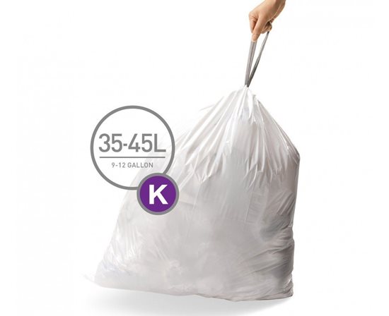 Vrecia na odpad, kód K, 35-45 L / 20 ks, plastové - simplehuman