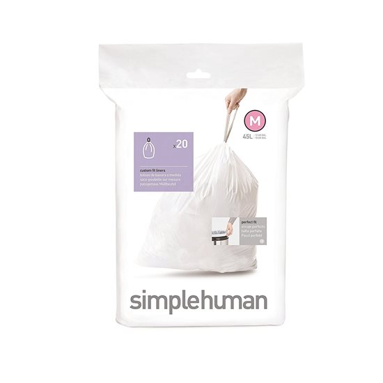 Торби за боклук, код М, 45 L / 20 бр., пластмасови - simplehuman