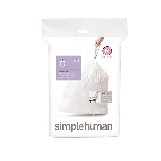 Bolsas de basura, código M, 45 L / 20 uds, plástico - simplehuman