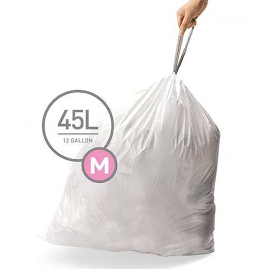Çöp torbaları, kod M, 45 L / 20 adet, plastik - simplehuman