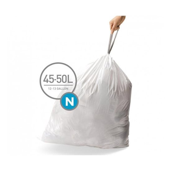 Çöp torbaları, kod N, 45-50 L / 20 adet, plastik - simplehuman