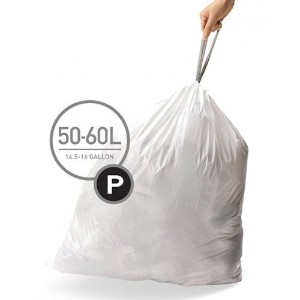 Bolsas de basura, código P, 50-60 L / 20 uds., plástico - "simplehuman"