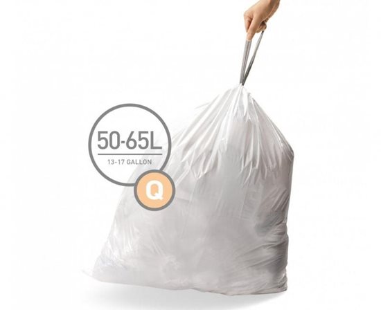 Worki na śmieci, kod Q, 50-65 L, 20 sztuk, plastikowe - simplehuman