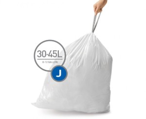 Σακούλες σκουπιδιών, κωδικός J, 30-45 L / 60 τεμ., πλαστική - μάρκα "simplehuman"