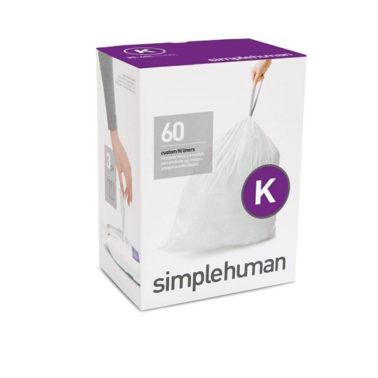 Szemeteszsákok, K kód, 35-45 L / 60 db, műanyag - simplehuman