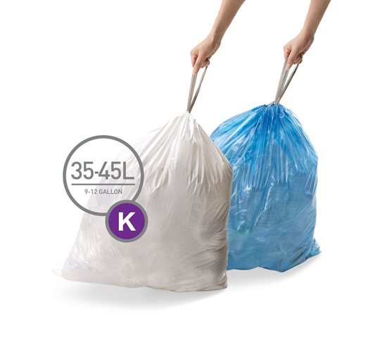 Bolsas de basura, código K, 35-45 L / 60 uds, plástico - simplehuman