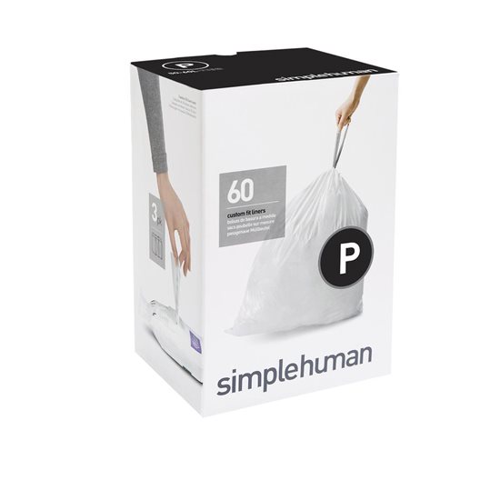 Soppåsar, kod P, 50-60 L / 60 st. plast - "simplehuman" varumärke