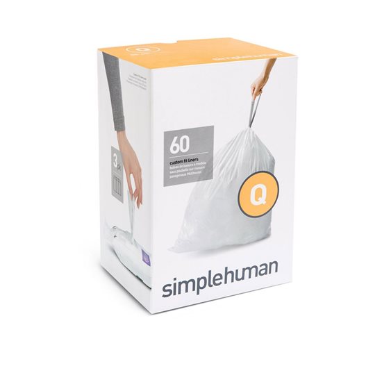 Bolsas de basura, código Q, 50-65 L / 60 uds, plástico - simplehuman